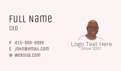 Smiling Man Character  Business Card Image Preview