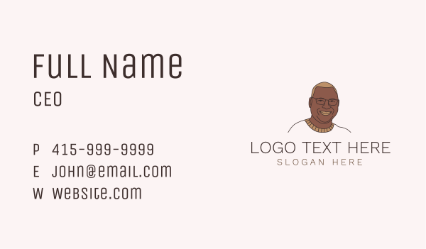 Smiling Man Character  Business Card Design Image Preview