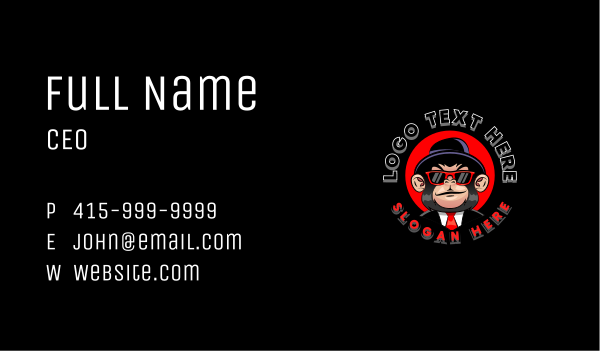 Gangster Monkey Boss Business Card Design Image Preview