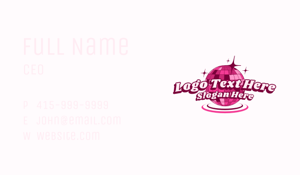 Retro Disco Bar Business Card Design Image Preview