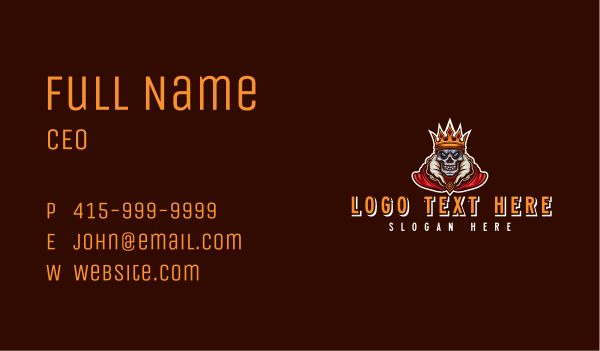 King Skull Crown Business Card Design Image Preview