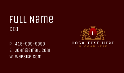 Elegant Lion Crest Business Card Image Preview