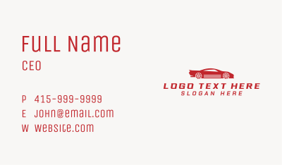 Sports Car Driving Business Card Image Preview