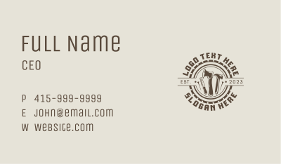 Rustic Carpenter Tools  Business Card Image Preview