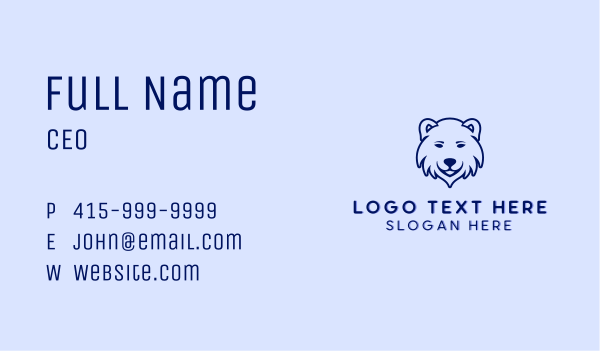 Polar Bear Zoo Business Card Design Image Preview