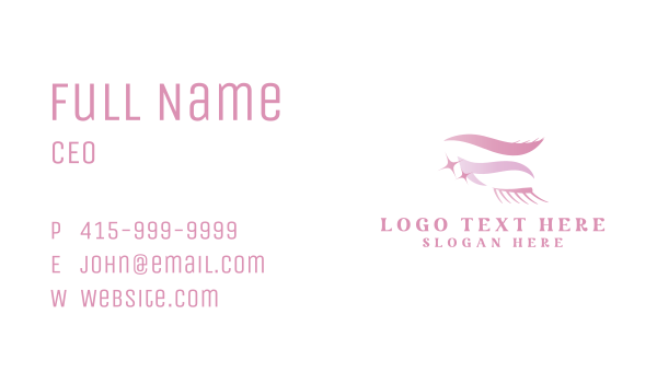 Pink Eyelash Cosmetics Business Card Design Image Preview