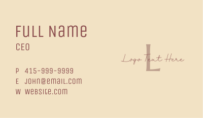 Fashion Beauty Lettermark Business Card Image Preview