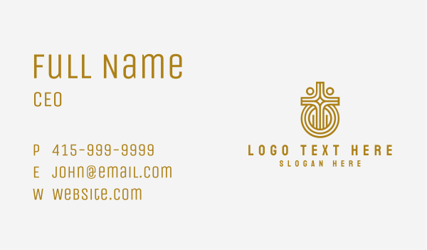 Golden Church Crucifix Business Card Design Image Preview