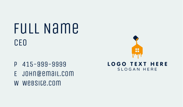 Paint Bucket House Business Card Design Image Preview