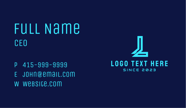 Cyber Letter L Business Card Design Image Preview