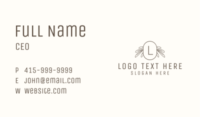 Garden Leaves Letter  Business Card Image Preview