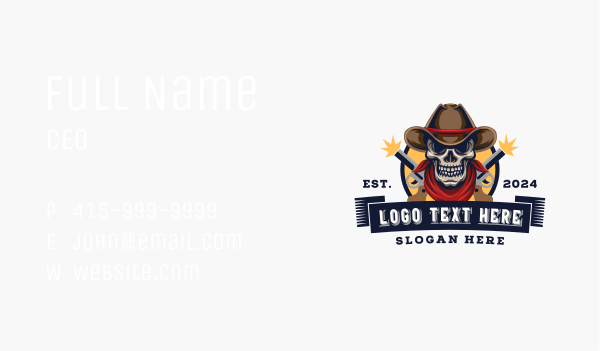 Skull Cowboy Gaming Business Card Design Image Preview