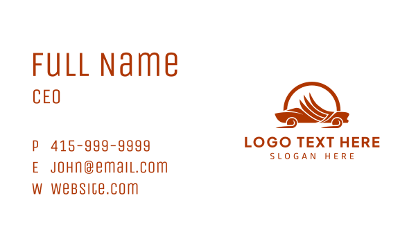 Brown Car Wings Business Card Design Image Preview