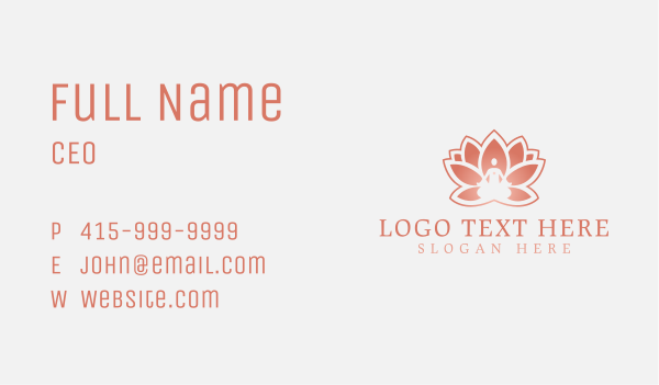 Sitting Lotus Heart Flower Business Card Design Image Preview