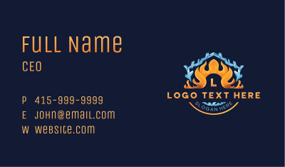 Ice Fire HVAC Business Card Image Preview