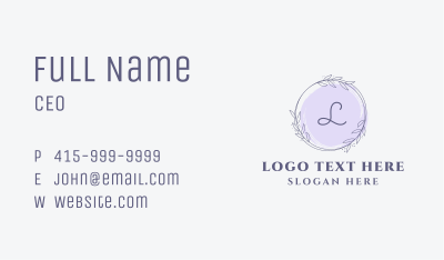Lavender Watercolor Garland  Business Card Image Preview