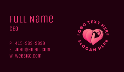 Pink Support Heart  Business Card