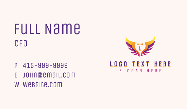 Angelic Holy Wings Business Card Design Image Preview