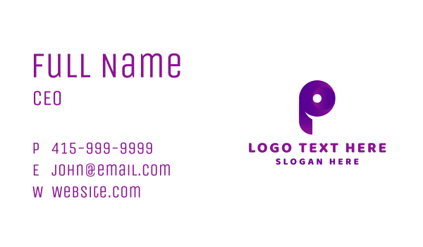 Modern Technology Letter P Business Card Design Image Preview