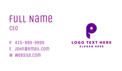 Modern Technology Letter P Business Card Image Preview