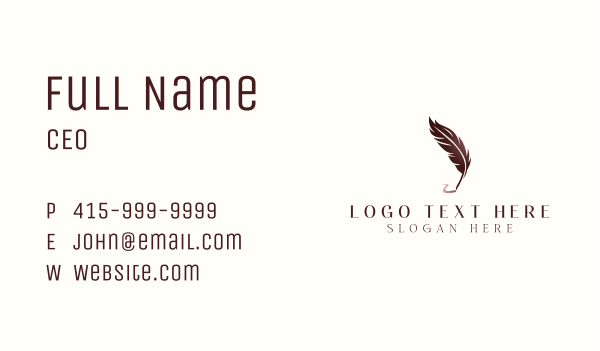 Feather Pen Signature Business Card Design Image Preview