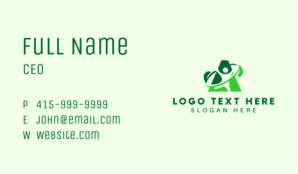 Wellness Human Letter A Business Card Design Image Preview