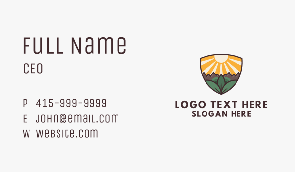 Sunrise Shield Nature Business Card Design Image Preview