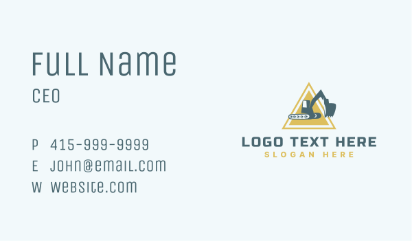 Construction Machine Excavator Business Card Design Image Preview