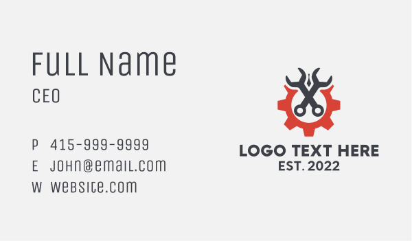 Wrench Gear Mechanic  Business Card Design Image Preview