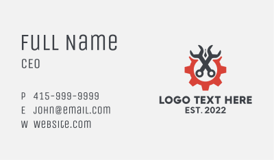 Wrench Gear Mechanic  Business Card Image Preview