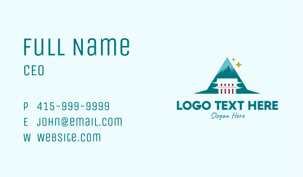 Asian Mountain Temple  Business Card Design Image Preview