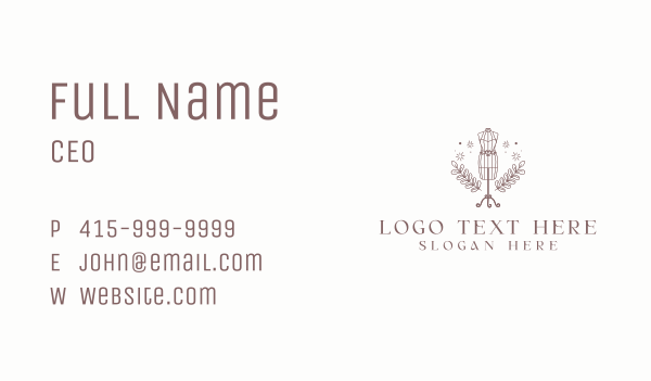 Fashion Dress Mannequin Business Card Design Image Preview