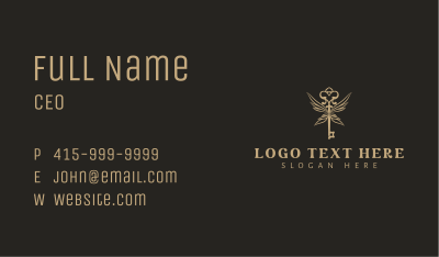 Antique Key Wings Business Card Image Preview