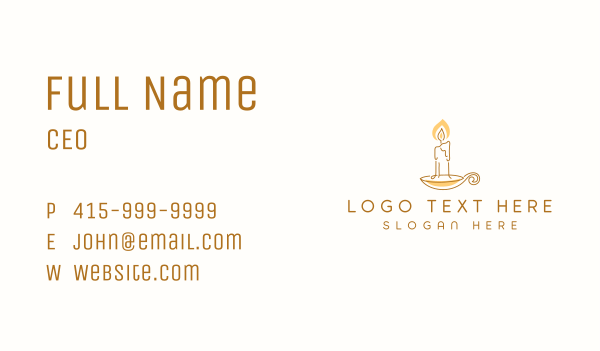 Candle Light Monoline Business Card Design Image Preview