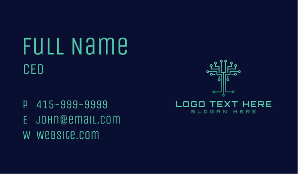 Tree Circuit Electronics Business Card Design Image Preview