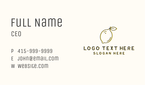 Fresh Natural Lemon Business Card Design Image Preview