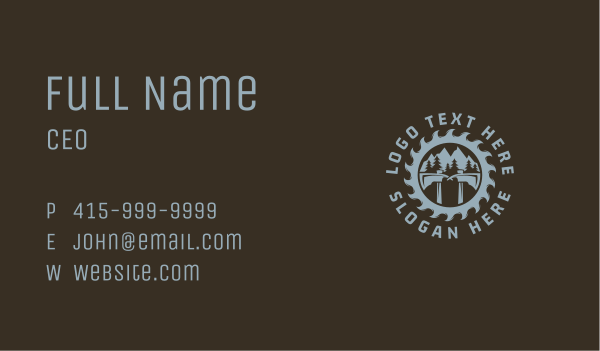 Outdoor Woods Sawmill Axe Business Card Design Image Preview