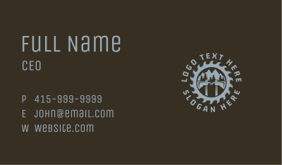 Outdoor Woods Sawmill Axe Business Card Image Preview