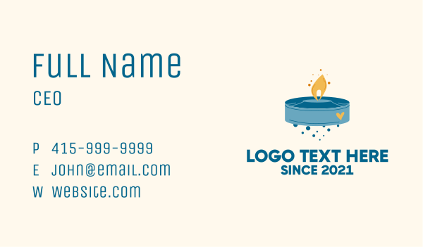 Tealight Candle Heart Business Card Design Image Preview