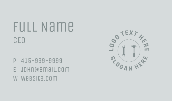 Wrench Hammer Tools Business Card Design Image Preview