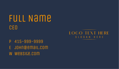 Premium Gold Wordmark  Business Card Image Preview