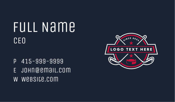 Championship Hockey League Business Card Design Image Preview