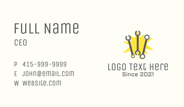 Wrench Toolbox Spark Business Card Design