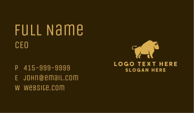 Golden Bull Fighting Business Card Image Preview