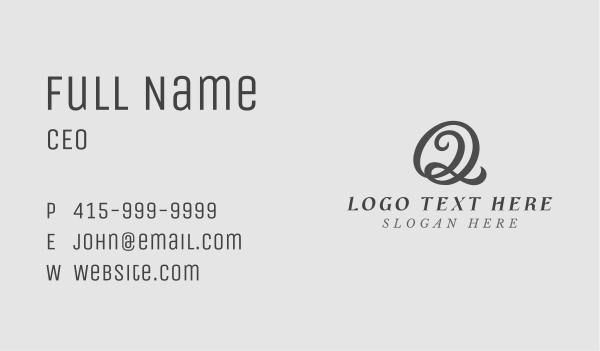 Elegant Fashion Letter Q Business Card Design Image Preview