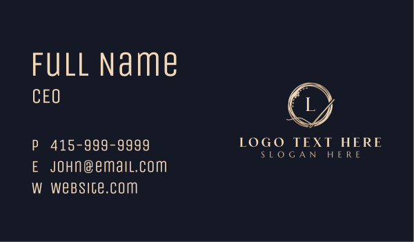 Luxury Needle Tailoring Business Card Design Image Preview