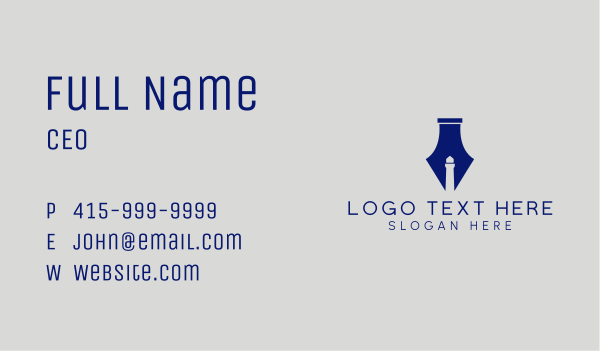 Lighthouse Fountain Pen  Business Card Design Image Preview