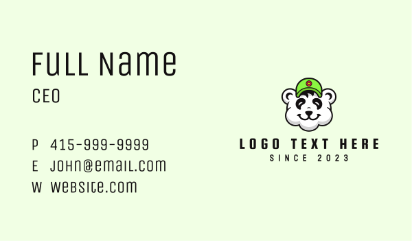 Panda Sports Mascot Business Card Design Image Preview
