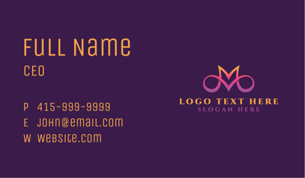 Modern Loop Letter M Business Card Design Image Preview