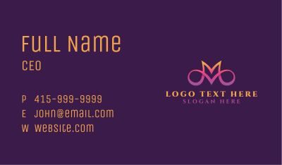 Modern Loop Letter M Business Card Image Preview